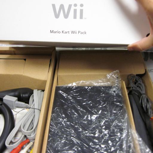 Consola Wii  negra Pack mario kart + 1 mando + wii sports [1]