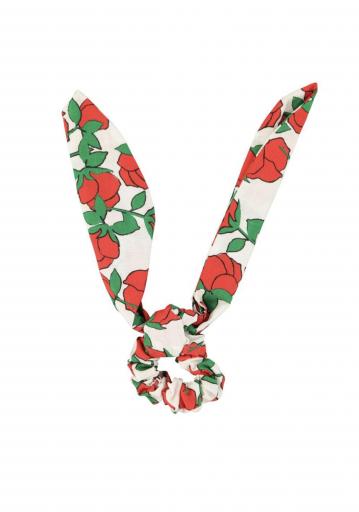 Piupiuchick,scrunchie | ecru w/ red roses