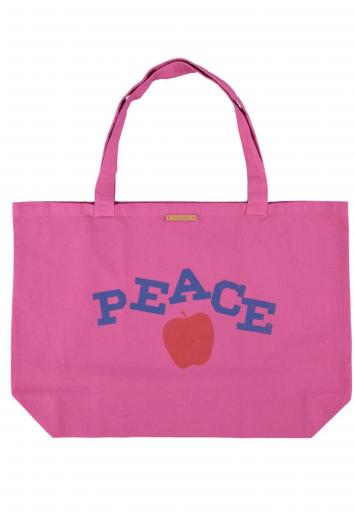 Piupiuchick,XL bag | fuschia w/ "peace" print