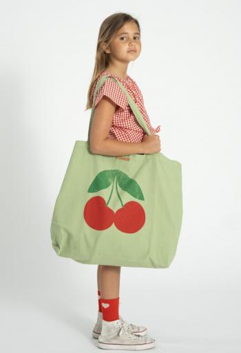 Piupiuchick,XL bag | light olive w/ cherry print [1]