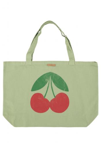 Piupiuchick,XL bag | light olive w/ cherry print