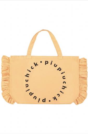 Piupiuchick,XL logo bag w/ frills | peach