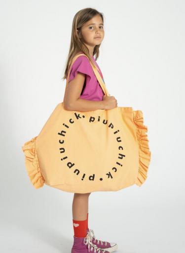 Piupiuchick,XL logo bag w/ frills | peach [2]