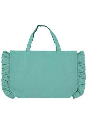 Piupiuchick,XL logo bag w/ frills | turquoise [0]