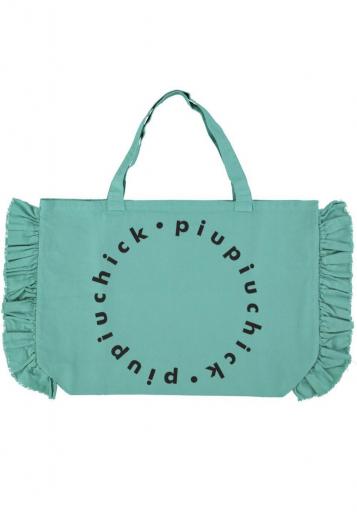 Piupiuchick,XL logo bag w/ frills | turquoise [1]
