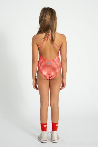 Piupiuchick,swimsuit w/ ruffles | red checkered w/ "ma chérie" print [2]