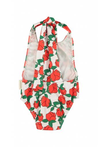 Piupiuchick, swimsuit w/ back bow | ecru w/ red roses [1]