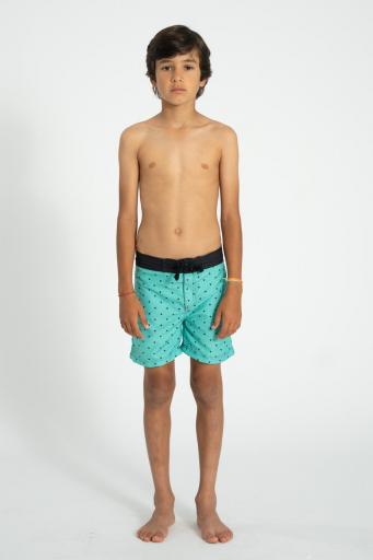 Piupiuchick,swim shorts | green w/ black hearts [3]