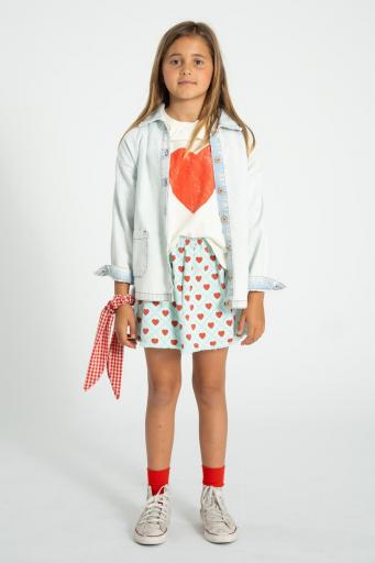 Piupiuchick,t'shirt w/ collar| ecru w/ red heart print [2]