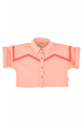 Piupiuchick,Short sleeves jacket | pink w/ pink geometric lines [0]
