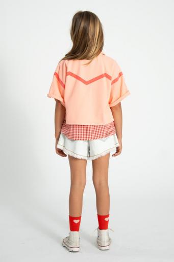 Piupiuchick,Short sleeves jacket | pink w/ pink geometric lines [3]
