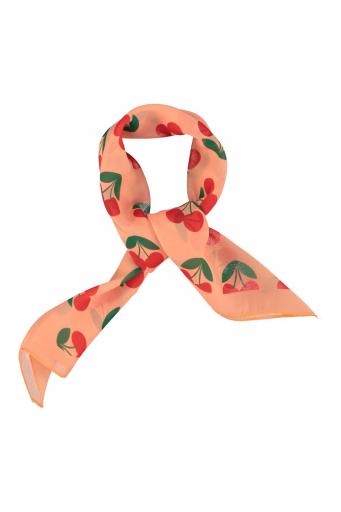 Piupiuchick,silky bandana | coral w/ cherries allover [0]