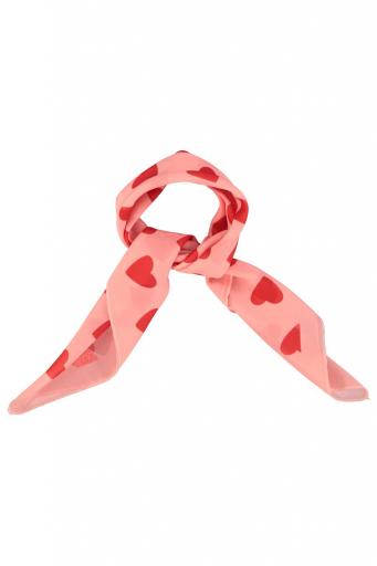Piupiuchick,silky bandana | pink  w/ red hearts allover