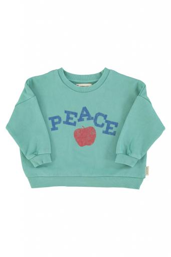 Piupiuchick,sweatshirt | turquoise w/ "peace" print