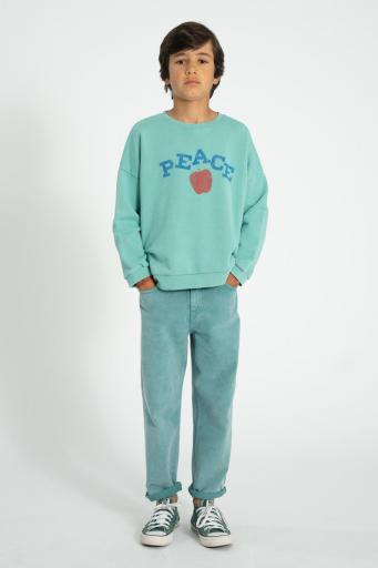 Piupiuchick,sweatshirt | turquoise w/ "peace" print [2]