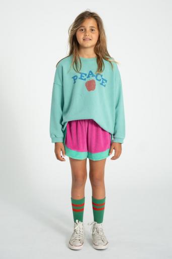 Piupiuchick,sweatshirt | turquoise w/ "peace" print [3]