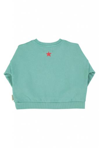 Piupiuchick,sweatshirt | turquoise w/ "peace" print [1]