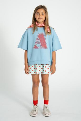 Piupiuchick,short sleeve sweatshirt | blue w/ "A" print [1]