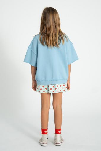 Piupiuchick,short sleeve sweatshirt | blue w/ "A" print [2]