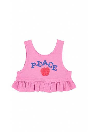 Piupiuchick,top | pink w/ "peace" print