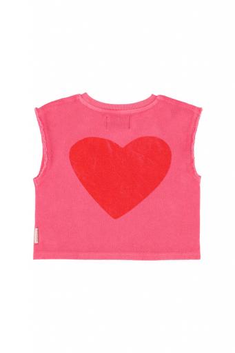 Piupiuchick,sleeveless top | pink  w/ "amour" print [1]