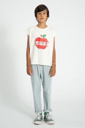 Piupiuchick,sleeveless t´shirt | ecru w/ apple print [1]