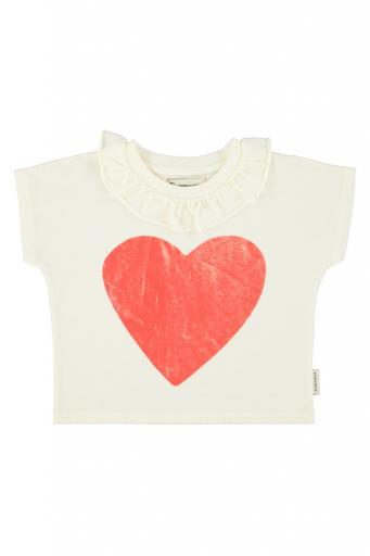 Piupiuchick,t'shirt w/ collar| ecru w/ red heart print [1]