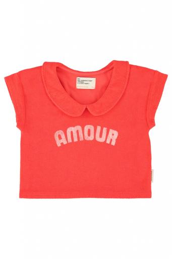 Piupiuchick,t'shirt w/ peter pan collar| red w/ "amour" print [0]
