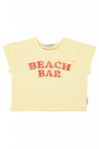 Piupiuchick,t'shirt | light yellow w/ "beach bar" print