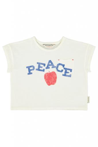 Piupiuchick,t'shirt |ecru w/ "peace" print