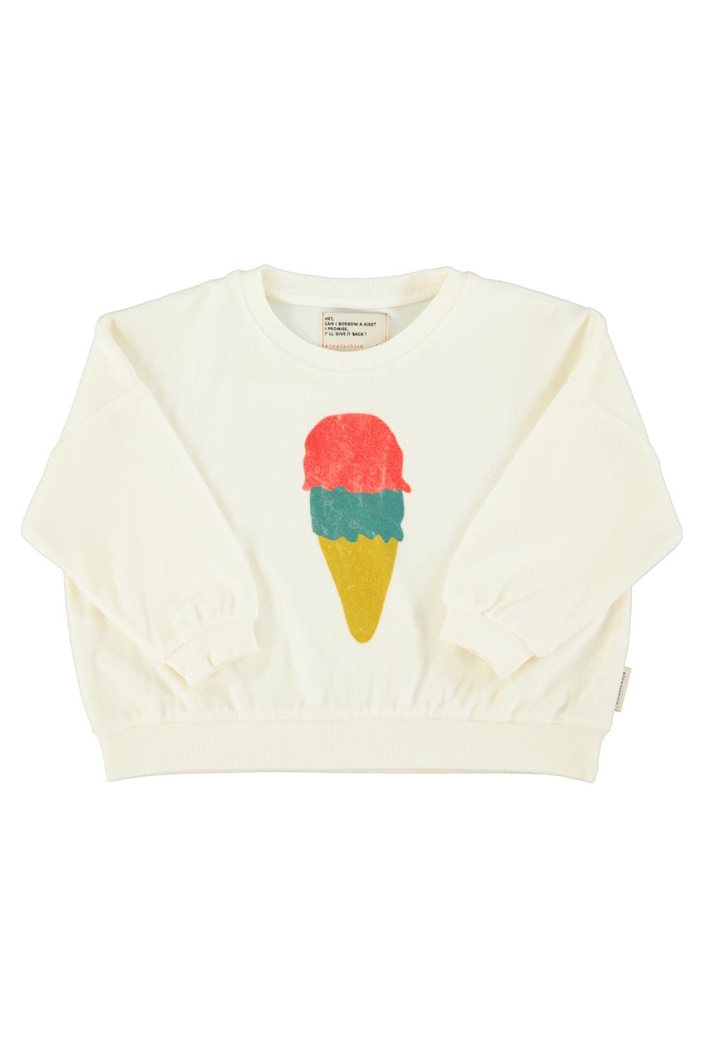 Piupiuchick,sweatshirt | ecru w/ ice cream print