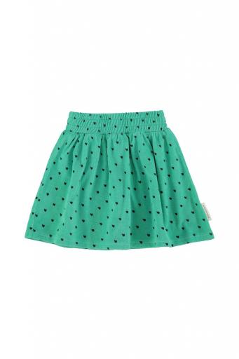 Piupiuchick,short skirt | green w/ black hearts allover
