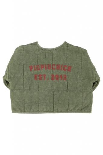 Piupiuchick,Paded jacket | washed green w/ "piupiuchick" print [1]