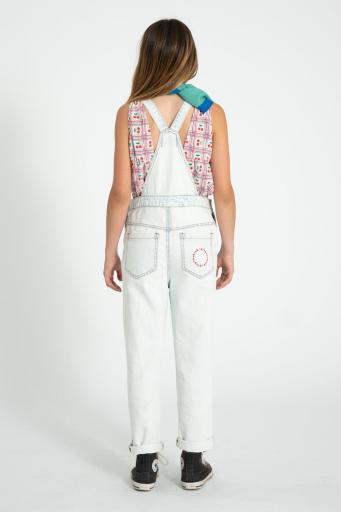 Piupiuchick,dungarees | washed light blue denim w/ "peace" print [3]