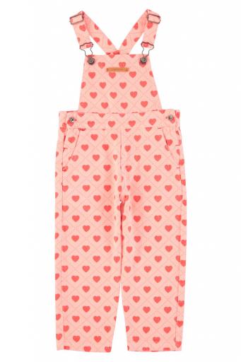 Piupiuchick,dungarees | pink w/ red hearts allover