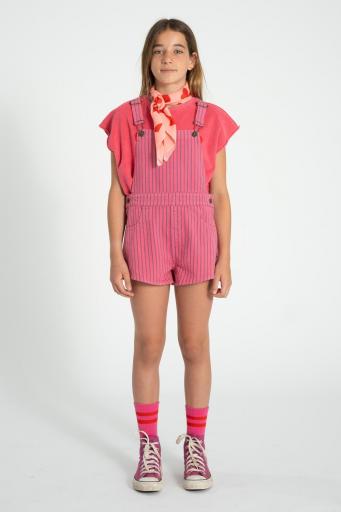 Piupiuchick,short dungarees | pink w/ indigo stripes [2]