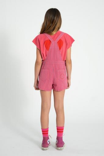 Piupiuchick,short dungarees | pink w/ indigo stripes [3]