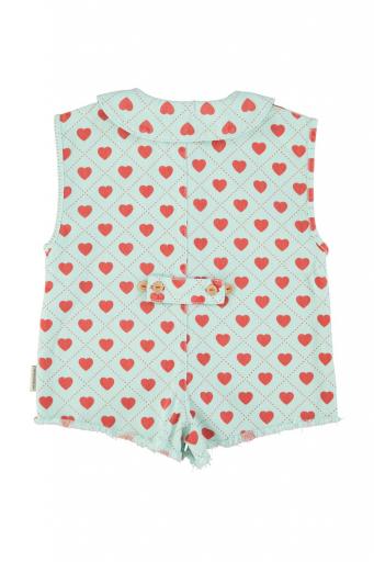Piupiuchick,short sleeveless jumpsuit | light blue w/ red hearts allover [1]