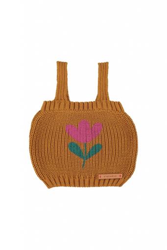 Piupiuchick,knitted top w/ straps | camel w/ flower print [1]