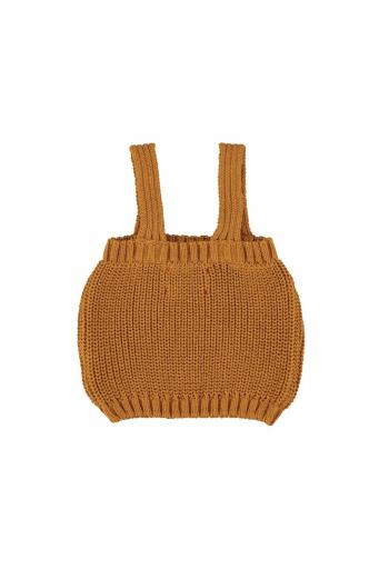 Piupiuchick,knitted top w/ straps | camel w/ flower print