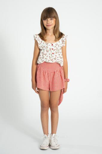 Piupiuchick,shorts | red & ecru checkered [0]