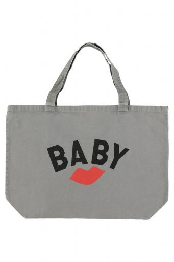 Sisters Department,XL bag | Grey w/ "baby" print