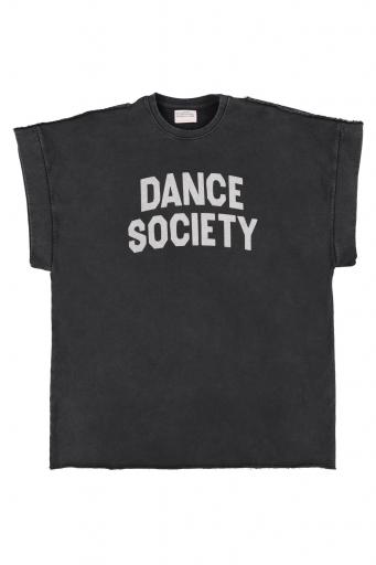 Sisters Department,Tshirt dress  | Washed black w/ "dance society" print