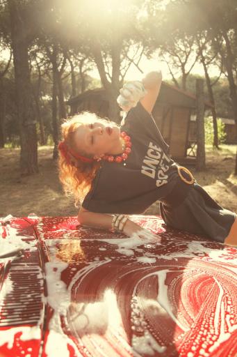 Sisters Department,Tshirt dress  | Washed black w/ "dance society" print [3]