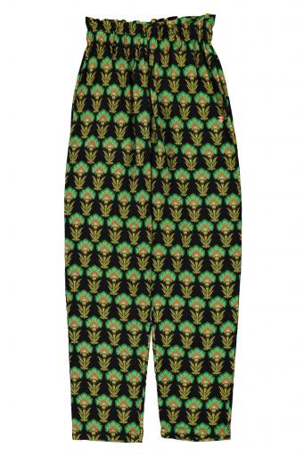 Sisters Department,Trousers | Black w/ green flowers