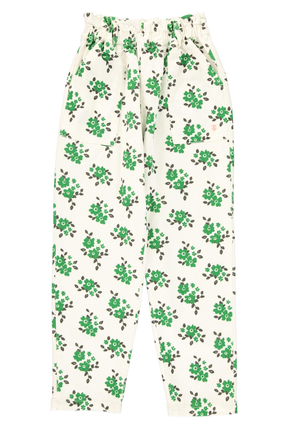 Sisters Department,Trousers | Ecru w/ green flowers