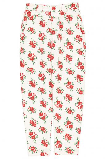 Sisters Department,Trousers | Ecru w/ red flowers