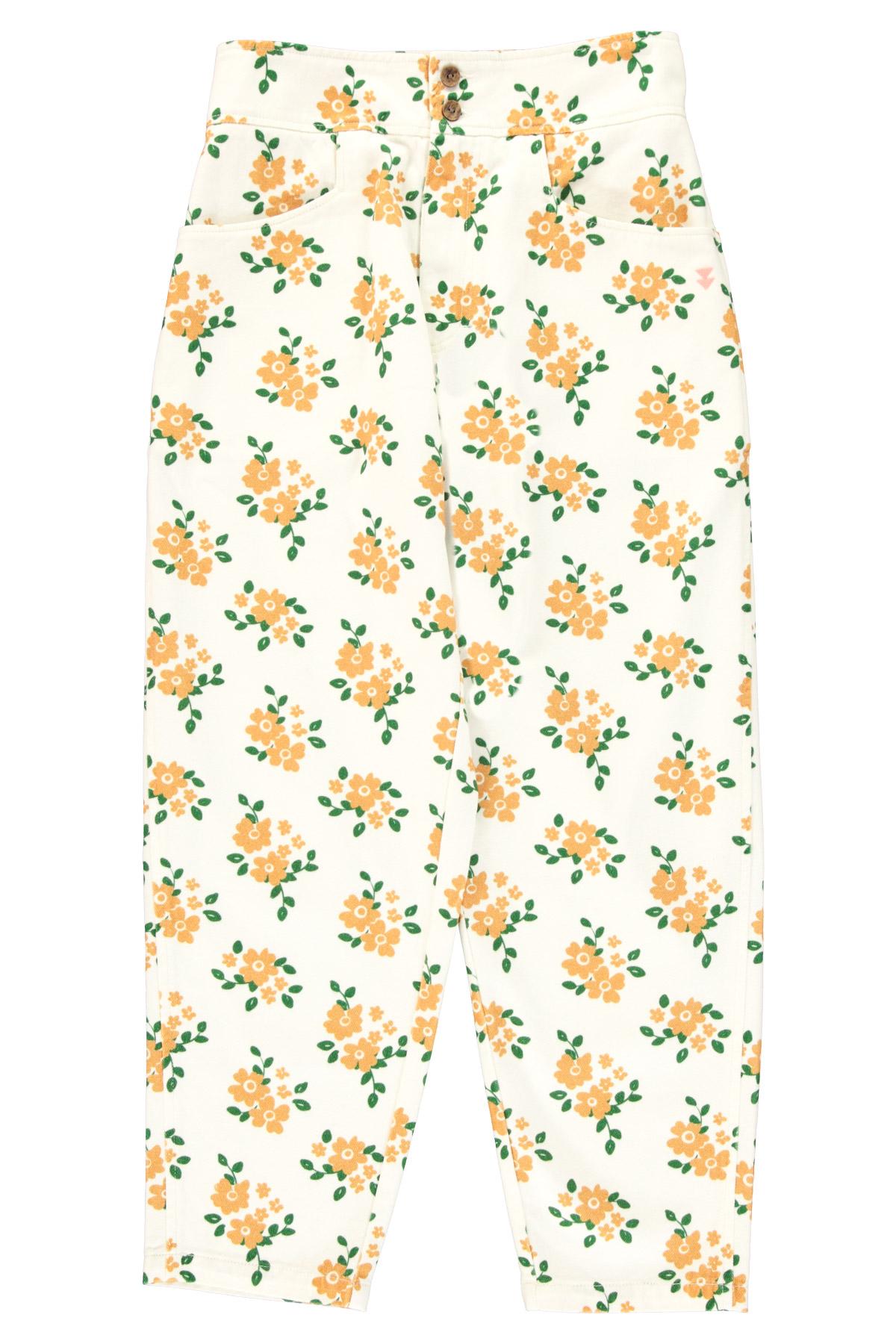Sisters Department,Trousers | Ecru w/ mustard flowers
