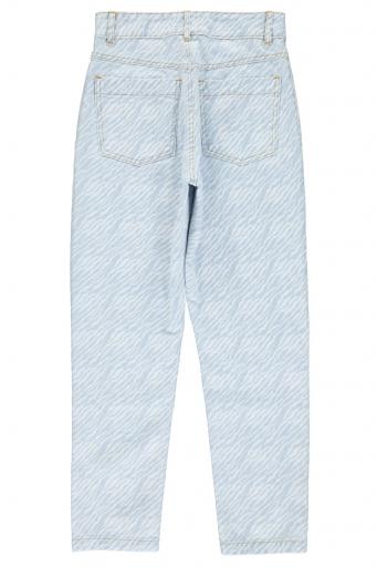 Sisters Department,Trousers | Light blue denim w/ zebra print [1]