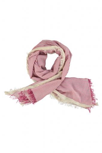 Sisters Department,XL Scarf | Pink & ecru stripes